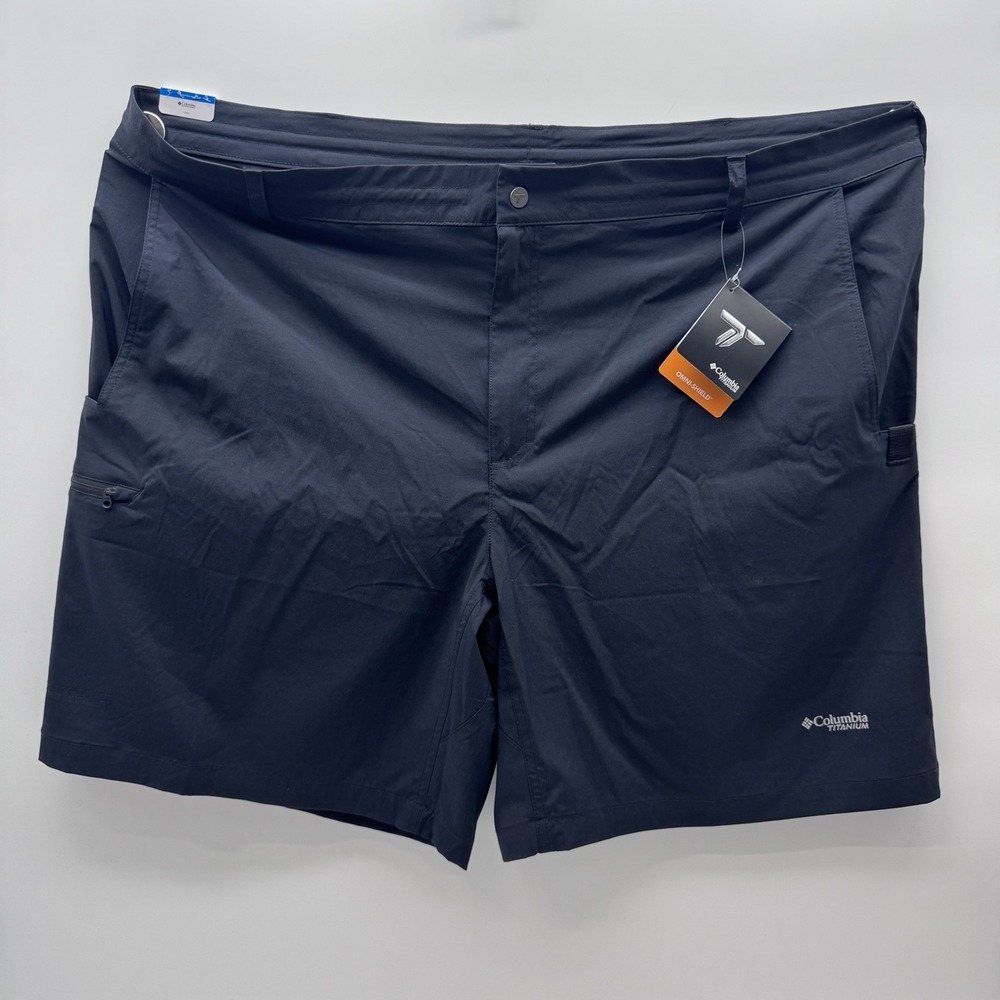Columbia Titanium Wanoga 3XL Lightweight Shorts 46W 9L, Black/Dark Navy